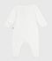 Pijama de terciopelo con cuello liso para bebé blanco MARSHMALLOW