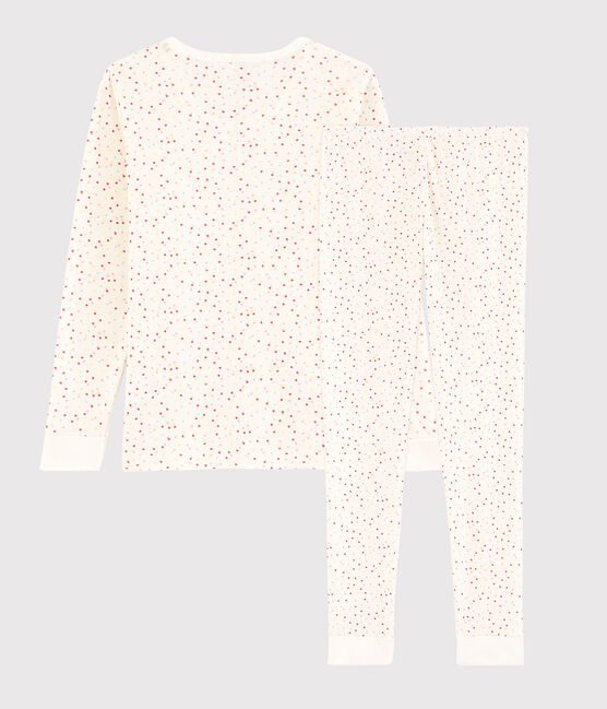 Pijama snugfit de lunares multicolores de algodón ecológico de niña blanco MARSHMALLOW/blanco MULTICO