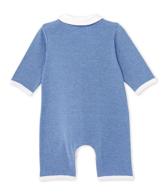 Mono de milrayas para bebé niño azul DELFT/blanco ECUME