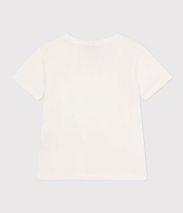 Camiseta estampada de jersey ligero para ni&ntilde;o blanco