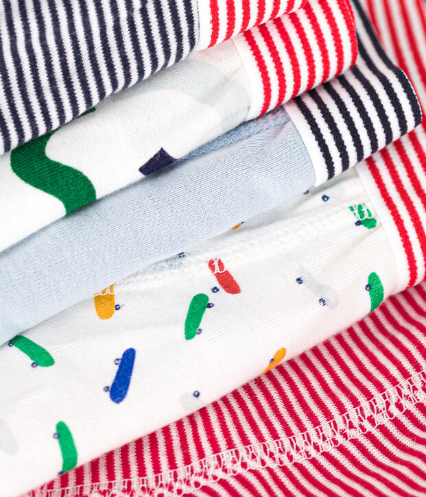 Juego de 5 b&oacute;xeres infantiles con monopat&iacute;n de algod&oacute;n multicolor