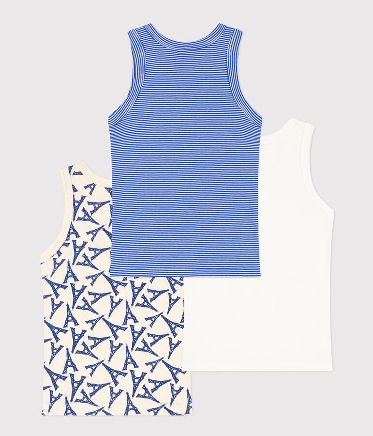 Juego de 3 camisetas de tirantes de algod&oacute;n Par&iacute;s para ni&ntilde;o variante 1