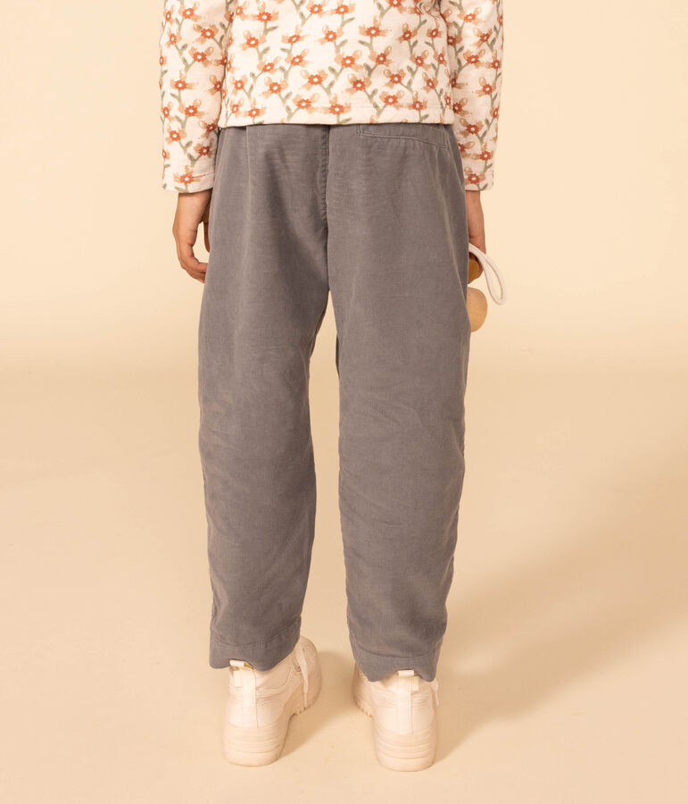 Pantal&oacute;n recto de terciopelo para ni&ntilde;a verde