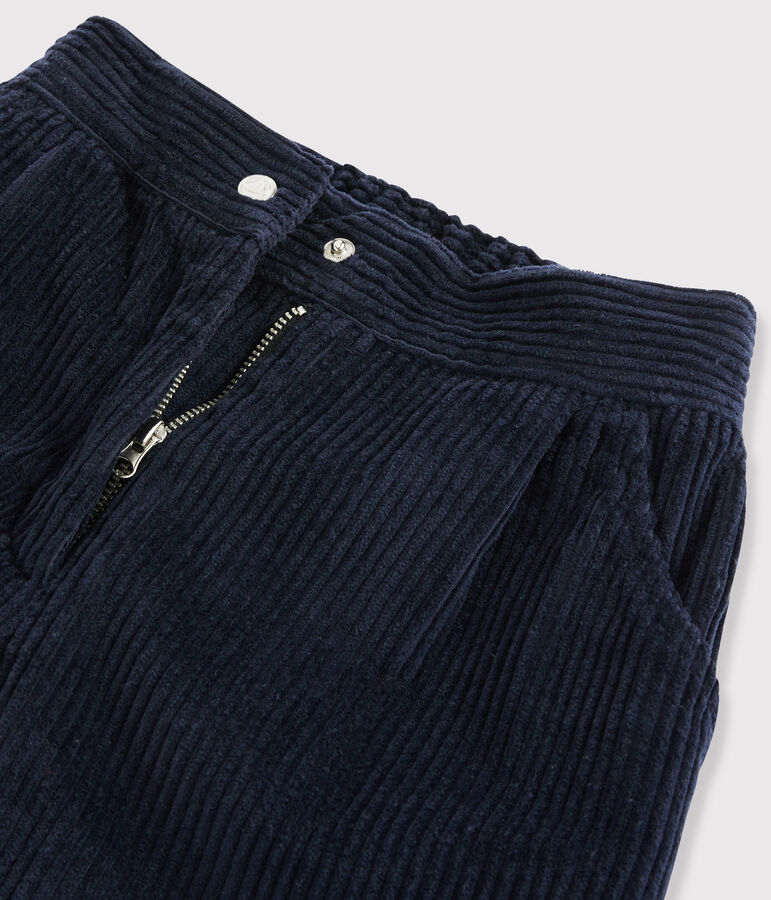 Pantal&oacute;n de terciopelo para ni&ntilde;a azul