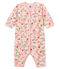 Pijama de bebé sin pies en tejido suave para niña rosa JOLI/blanco MULTICO