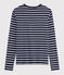 Camiseta icónica con cuello redondo para mujer azul SMOKING/blanco MARSHMALLOW
