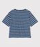 Camiseta LE BOXY de algodón para mujer azul MEDIEVAL/blanco MARSHMALLOW
