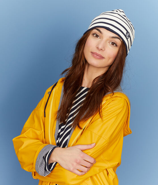Gorro marinero unisex beige COQUILLE/azul SMOKING