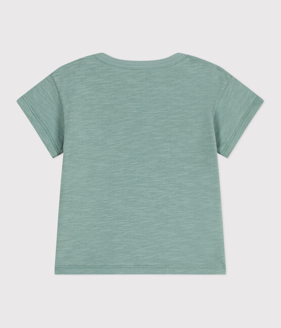 Camiseta lisa de manga corta de algodón para bebé verde PAUL