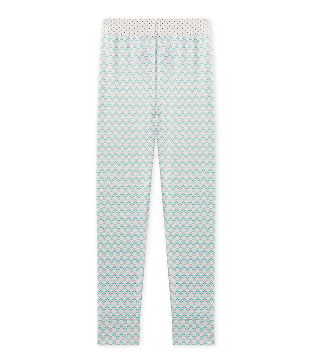 Pantal&oacute;n de pijama para ni&ntilde;a blanco/verde/multicolor