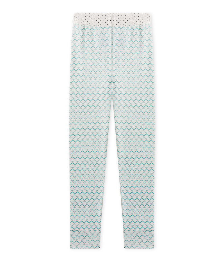 Pantal&oacute;n de pijama para ni&ntilde;a blanco LAIT/verde VERT/ MULTICO