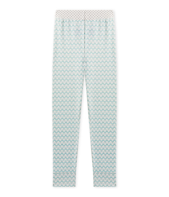 Pantalón de pijama para niña blanco LAIT/verde VERT/ MULTICO