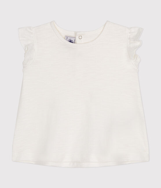 Blusa sin mangas de algodón para bebé blanco MARSHMALLOW