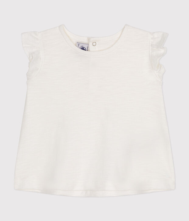 Blusa sin mangas de algod&oacute;n para beb&eacute; blanco