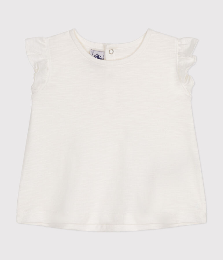 Blusa sin mangas de algod&oacute;n para beb&eacute; blanco MARSHMALLOW