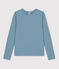 Camiseta de algodón L'ICONIQUE abrigada con cuello redondo para mujer azul ROVER