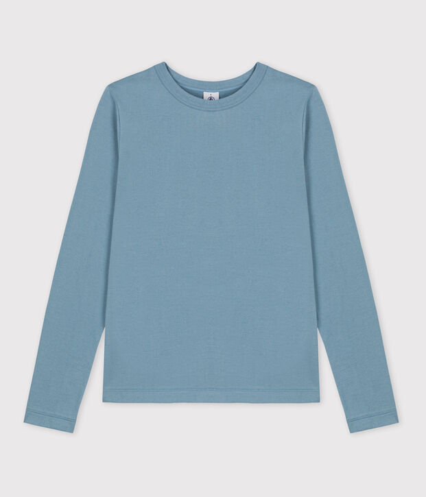 Camiseta de algod&oacute;n L'ICONIQUE abrigada con cuello redondo para mujer azul