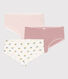 Juego de 3 culottes de algodón con flor para niña