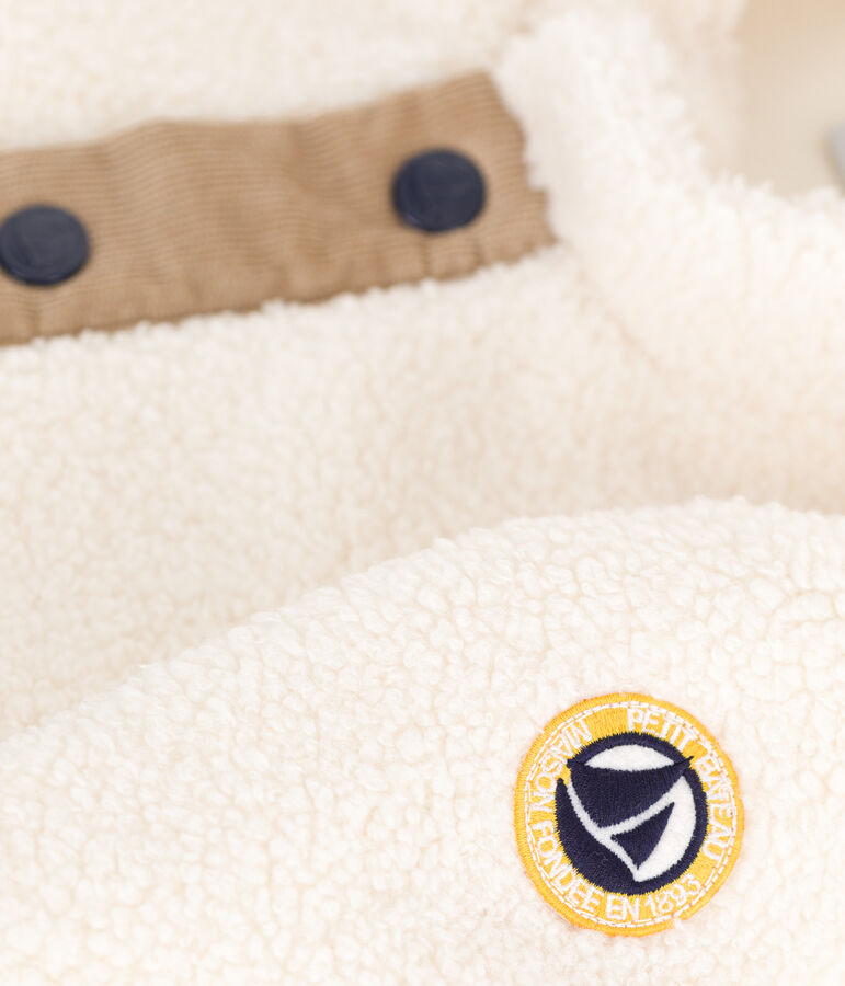 Abrigo de borreguito para beb&eacute; crudo/multicolor