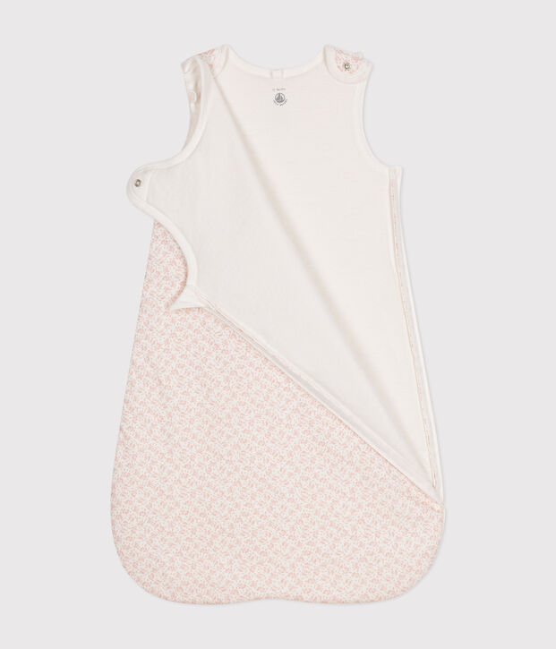 Saco de algod&oacute;n con flores TOG 2 para beb&eacute; blanco/rosa