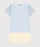 Pijama infantil corto de algodón a rayas azul JASMIN/blanco MULTICO