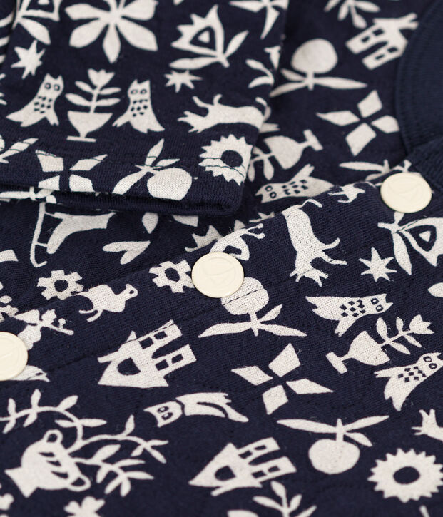 C&aacute;rdigan estampado de t&uacute;bico acolchado para beb&eacute; azul/crudo
