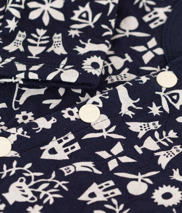 C&aacute;rdigan estampado de t&uacute;bico acolchado para beb&eacute; azul/crudo