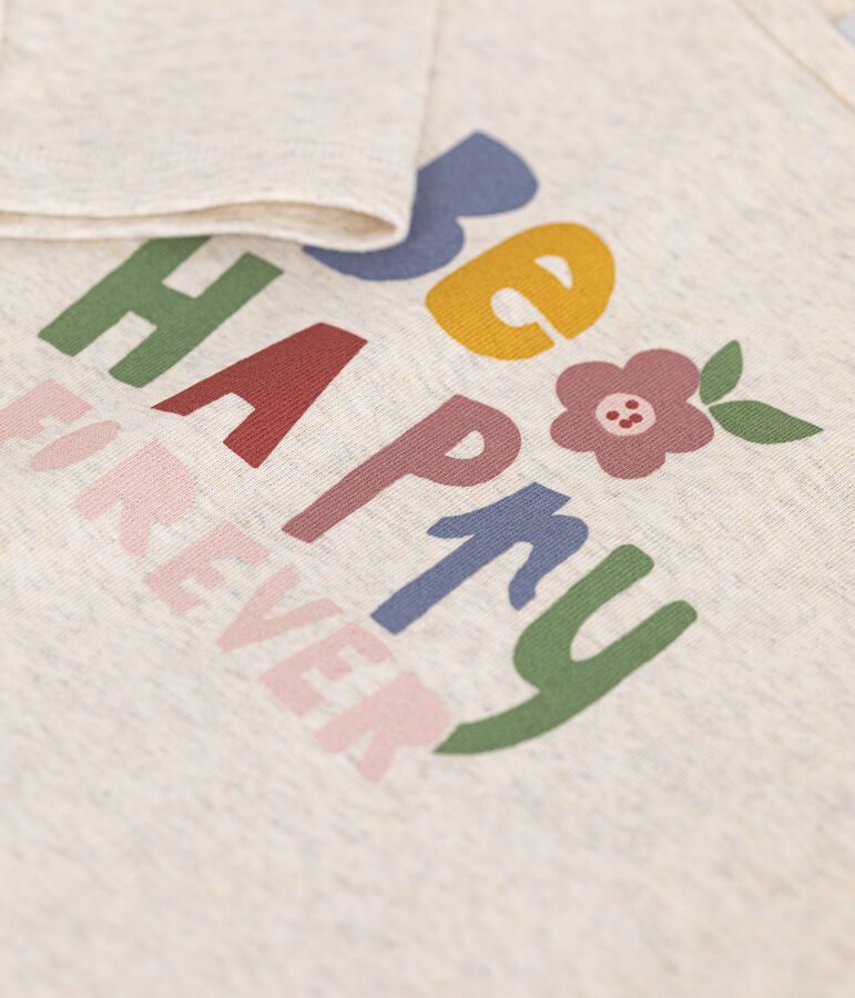 Camiseta de punto de manga larga para ni&ntilde;a beige MONTELIMAR CHINE