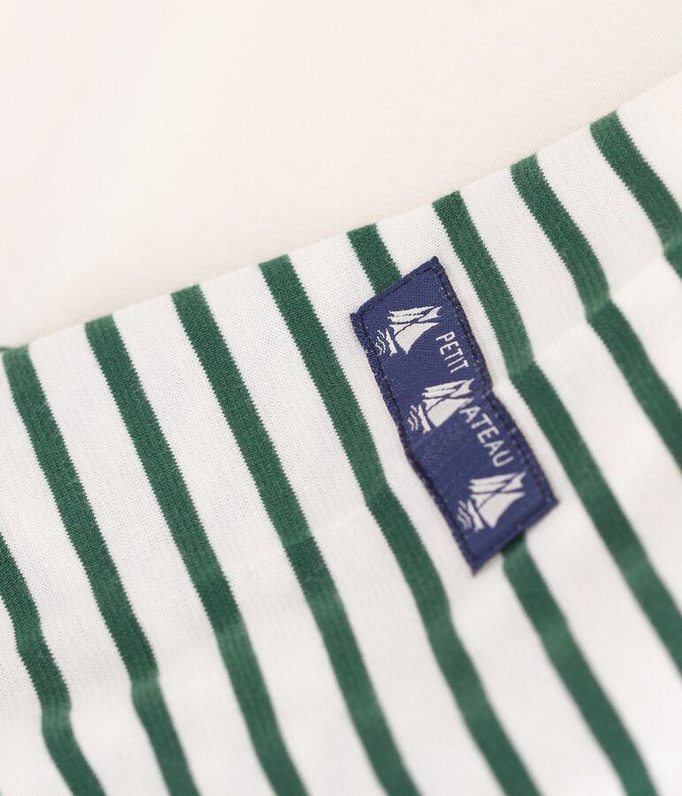 Camiseta marinera de algod&oacute;n para mujer crudo/verde