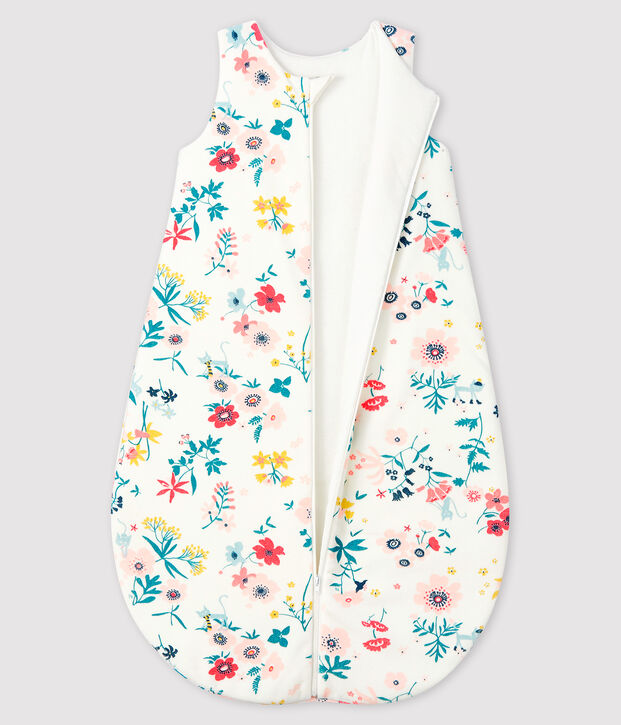 Saco de terciopelo para beb&eacute; ni&ntilde;a blanco/multicolor