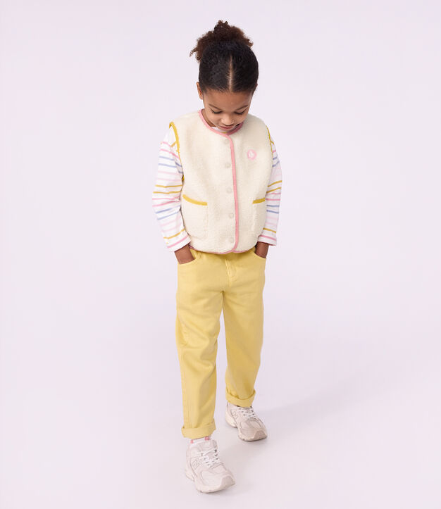 Chaleco infantil liso de borreguito MILK