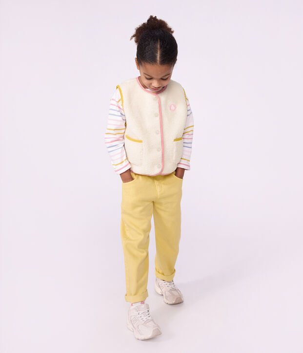 Chaleco infantil liso de borreguito MILK