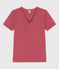 Camiseta L'ICONIQUE de algodón con cuello de pico para mujer rosa PAPI