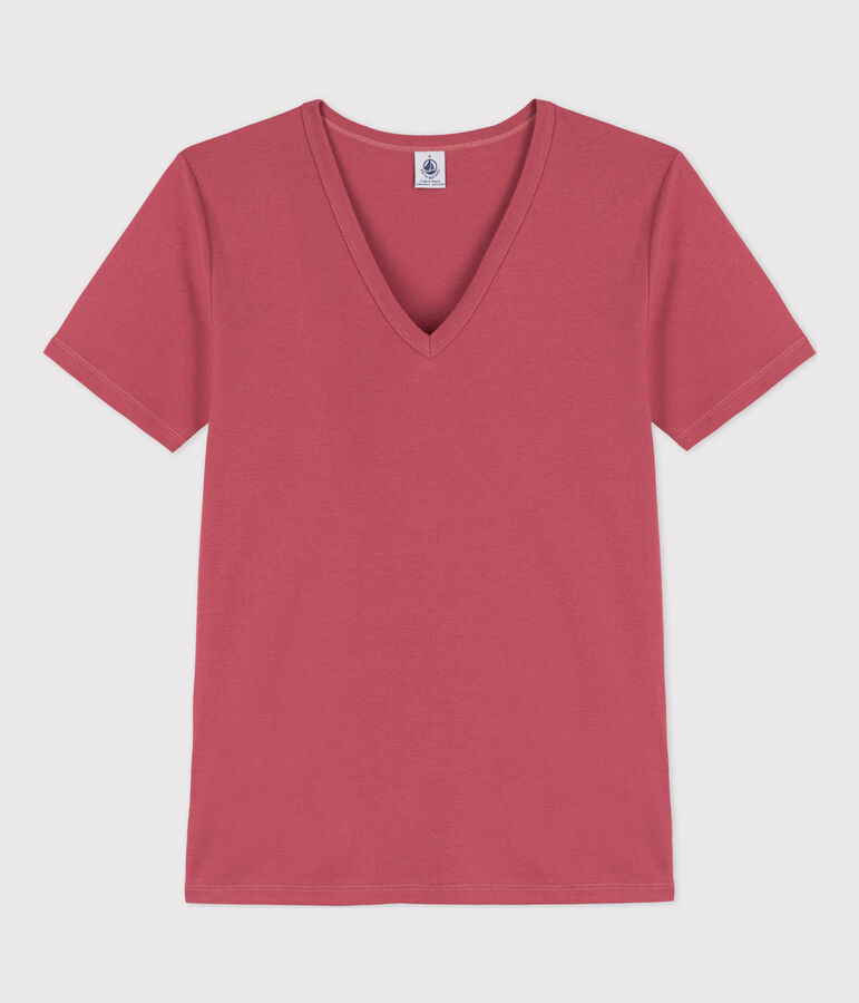 Camiseta L'ICONIQUE de algod&oacute;n con cuello de pico para mujer rosa