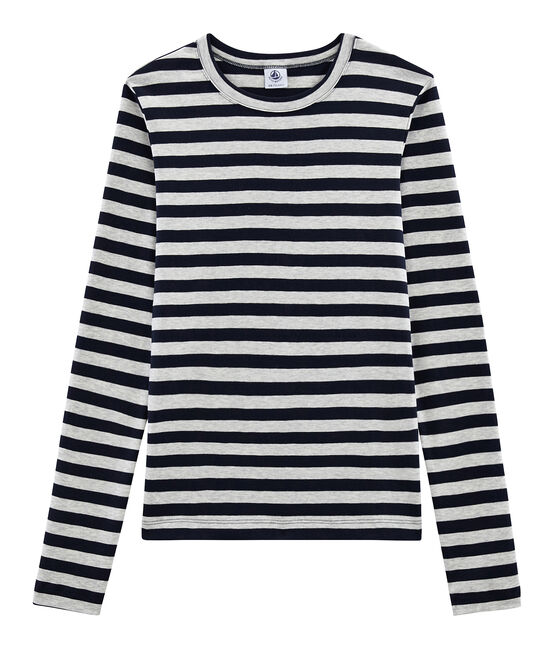 Camiseta de manga larga icónica de mujer azul SMOKING/gris BELUGA