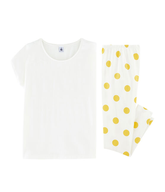 Pijama de punto para chica blanco MARSHMALLOW/amarillo BLE