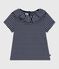 Camiseta infantil de manga corta a rayas azul SMOKING/blanco MARSHMALLOW