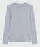 Camiseta Icónica «cocotte» de manga larga de algodón para mujer gris FUMEE CHINE