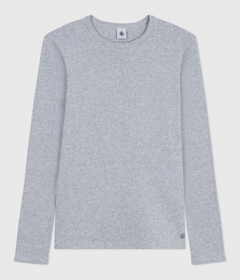 Camiseta Ic&oacute;nica cocotte de manga larga de algod&oacute;n para mujer gris