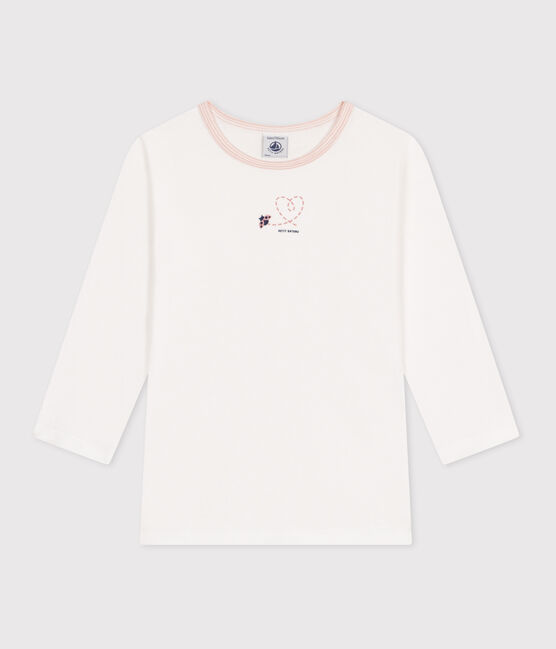 Juego de 2 camisetas infantiles de algodón de manga larga blanco ECUME/blanco MULTICO