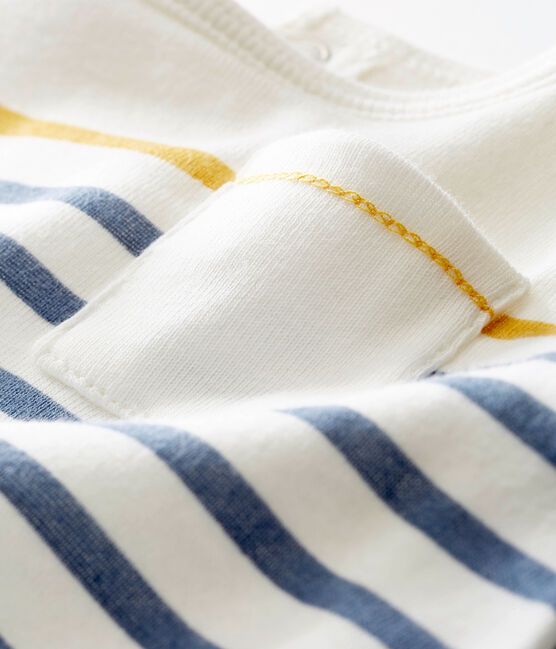 Body camiseta de manga larga para bebé niño blanco MARSHMALLOW/blanco MULTICO