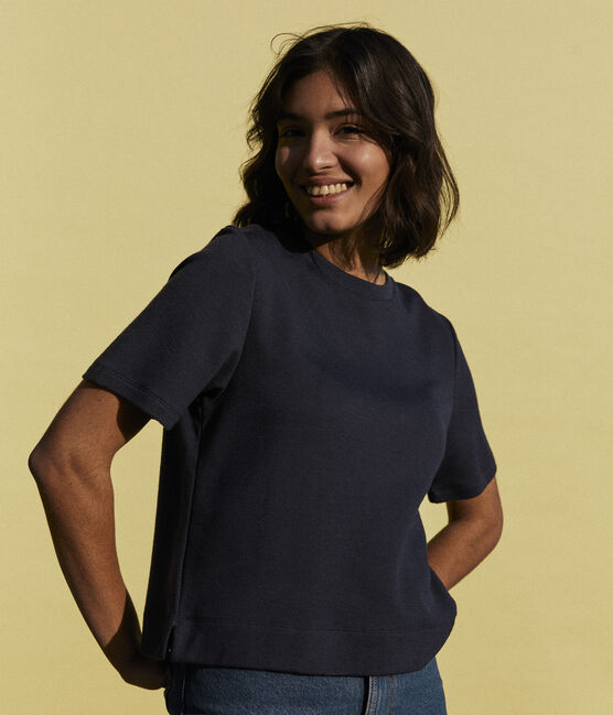 Camiseta de algodón LE COZY para mujer azul SMOKING