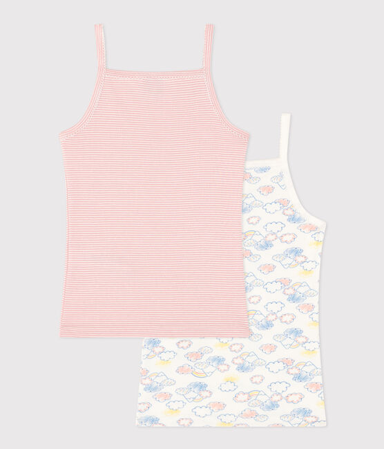 Juego de 2 camisetas de tirantes de algodón con arcoíris para niños variante 1