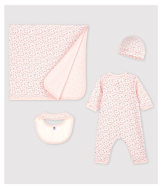 Estuche de regalo para recién nacido rosa de bebé de algodón ecológico variante 1
