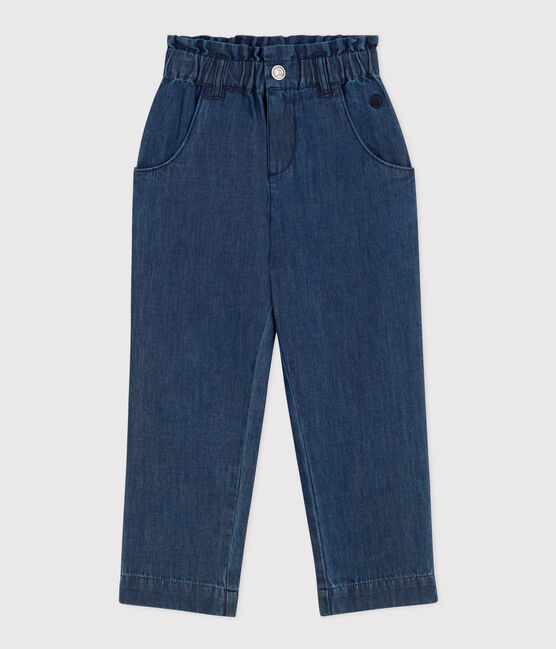 Pantalón vaquero ligero de corte recto para niña azul DENIM
