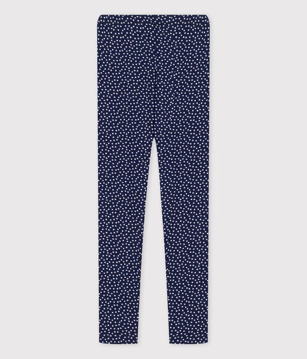 Leggings de jersey de elastano de ni&ntilde;a azul/blanco