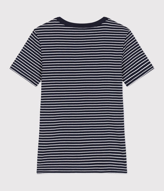 Camiseta Icónica de algodón a rayas para mujer azul SMOKING/blanco MARSHMALLOW