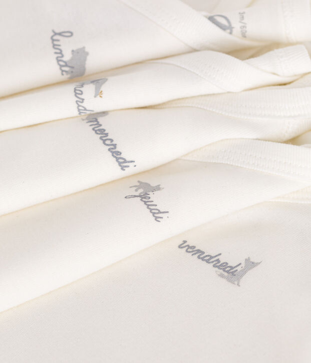 Juego de 5 bodis cruzados de manga larga de algod&oacute;n para beb&eacute; multicolor