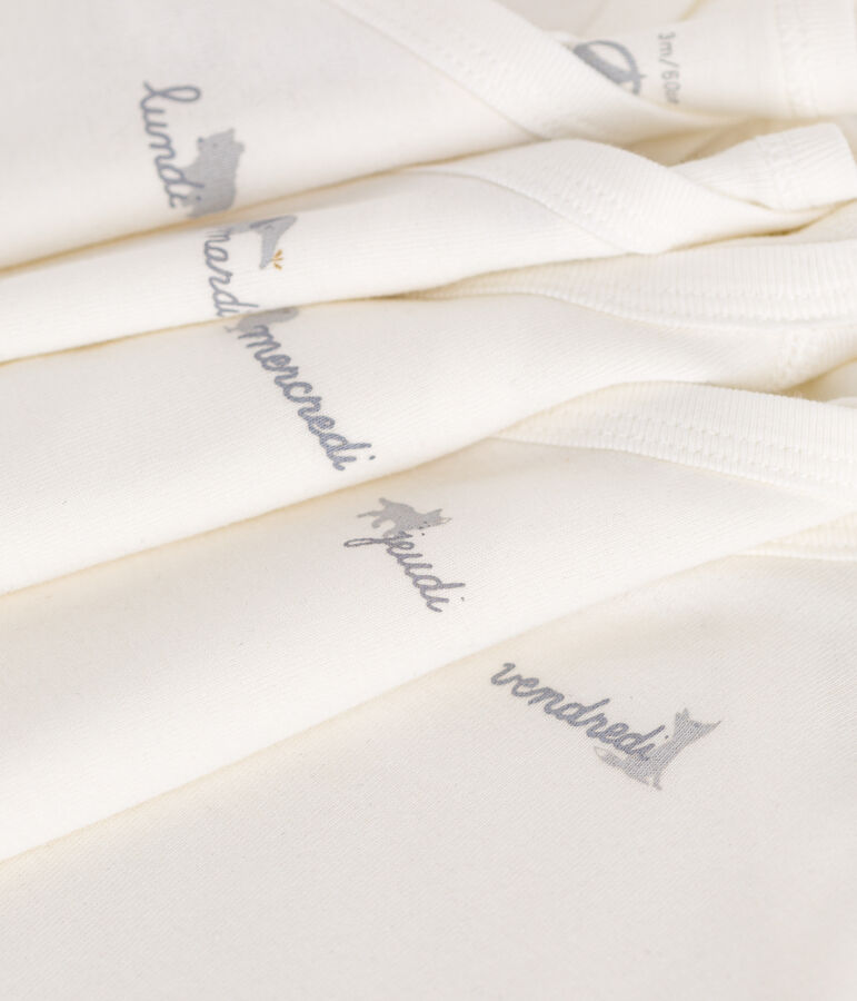 Juego de 5 bodis cruzados de manga larga de algod&oacute;n para beb&eacute; multicolor