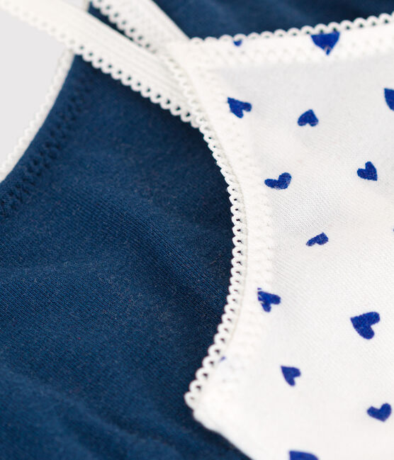 Juego de 2 tops de algodón y elastano con corazón para niña variante 1